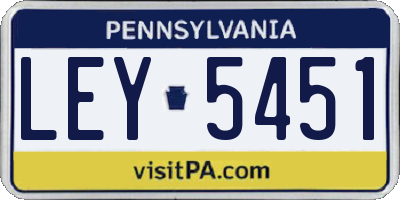 PA license plate LEY5451