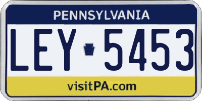PA license plate LEY5453