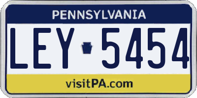PA license plate LEY5454