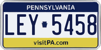 PA license plate LEY5458