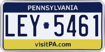 PA license plate LEY5461