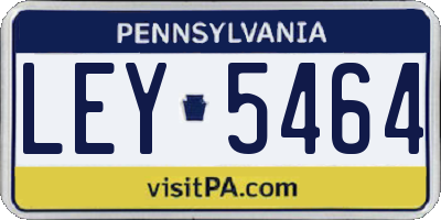 PA license plate LEY5464