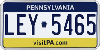 PA license plate LEY5465