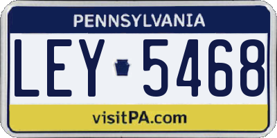 PA license plate LEY5468