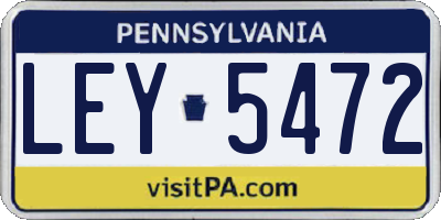 PA license plate LEY5472