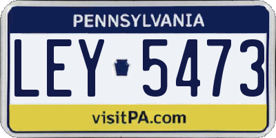 PA license plate LEY5473