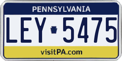 PA license plate LEY5475