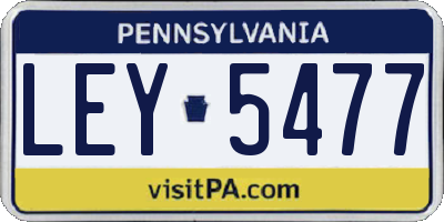PA license plate LEY5477