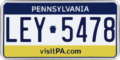 PA license plate LEY5478