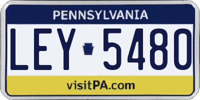 PA license plate LEY5480