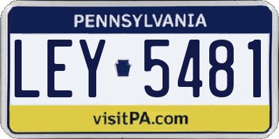 PA license plate LEY5481