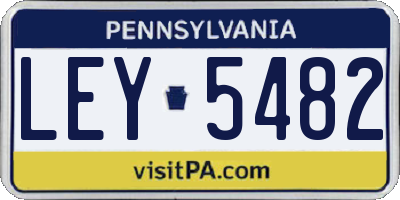 PA license plate LEY5482