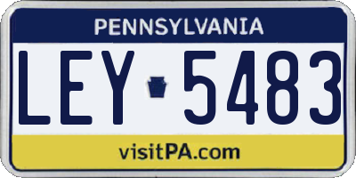 PA license plate LEY5483