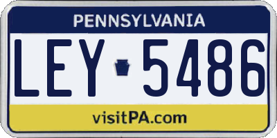 PA license plate LEY5486