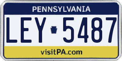 PA license plate LEY5487