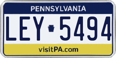 PA license plate LEY5494