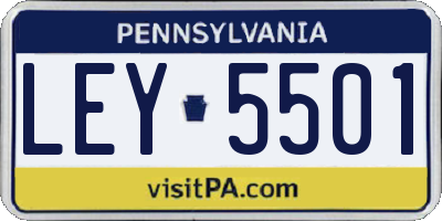 PA license plate LEY5501