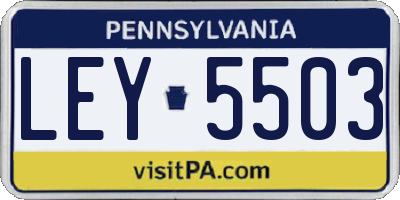 PA license plate LEY5503