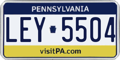 PA license plate LEY5504
