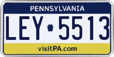 PA license plate LEY5513