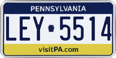 PA license plate LEY5514