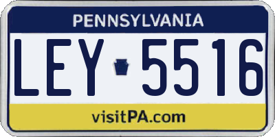 PA license plate LEY5516