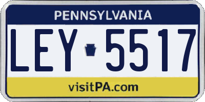 PA license plate LEY5517
