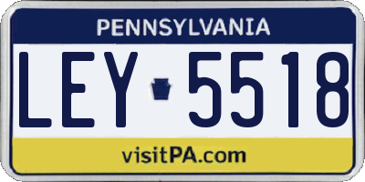 PA license plate LEY5518