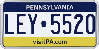 PA license plate LEY5520