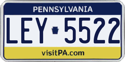 PA license plate LEY5522