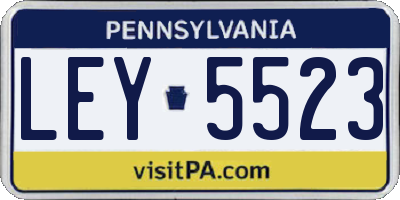PA license plate LEY5523