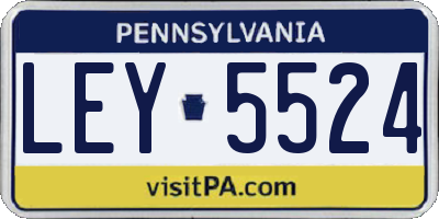 PA license plate LEY5524