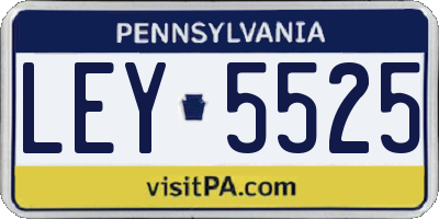 PA license plate LEY5525