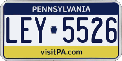 PA license plate LEY5526