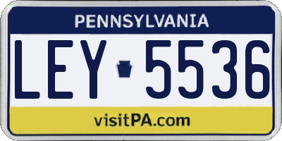 PA license plate LEY5536