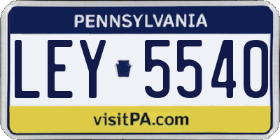 PA license plate LEY5540