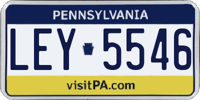 PA license plate LEY5546