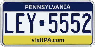 PA license plate LEY5552