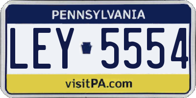 PA license plate LEY5554