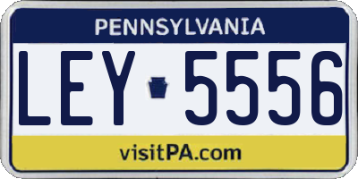 PA license plate LEY5556