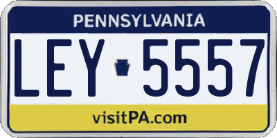 PA license plate LEY5557