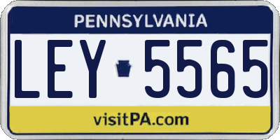 PA license plate LEY5565
