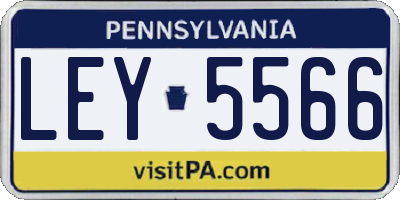 PA license plate LEY5566