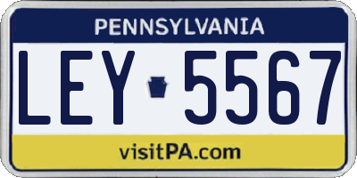 PA license plate LEY5567