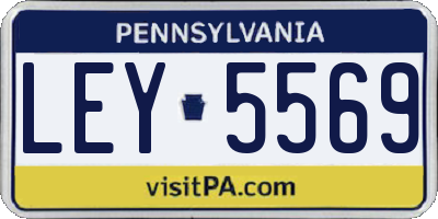 PA license plate LEY5569
