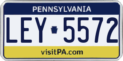 PA license plate LEY5572
