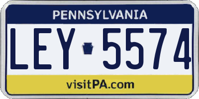 PA license plate LEY5574
