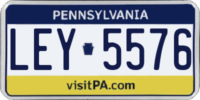 PA license plate LEY5576