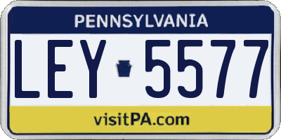 PA license plate LEY5577