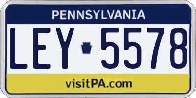 PA license plate LEY5578